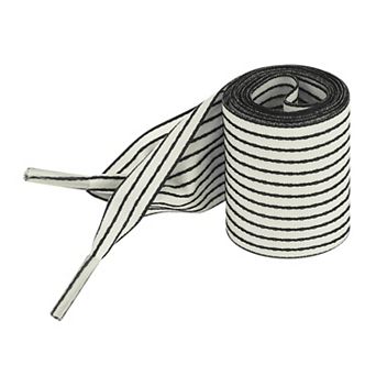 Women's 1 Pair Flat Ribbon Shoelaces Stripes Shoe Laces Sneakers 47.2"