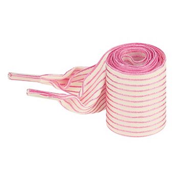 Women's 1 Pair Flat Ribbon Shoelaces Stripes Shoe Laces Sneakers 47.2"