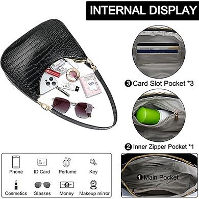 Women's Retro Hobo Shoulder Bag Cute Underarm Clutch Handbag