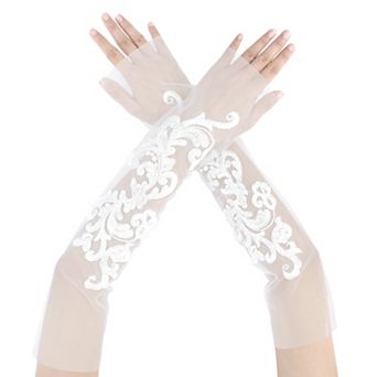 Women's Lace Gloves Arm Length Sleeves for Wedding Party 3.74x17.52x4.13"