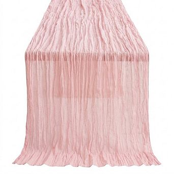2-Pack Dusty Pink Cheesecloth Table Runners, Boho Wedding & Party Decor