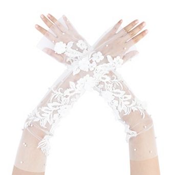 Women's Lace Gloves Arm Length Sleeves for Wedding Party 3.74x17.72x4.72"