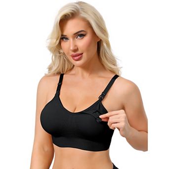 Women's Full Coverage Adjustable Buckled Straps Postpartum Nursing Bra V-Neck Wireless Bralettes