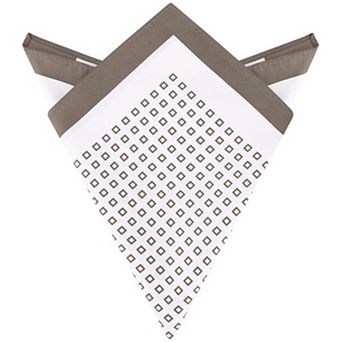 Men's Pocket Squares Checkered Print Silky Handkerchief with Solid Trim for Wedding Party