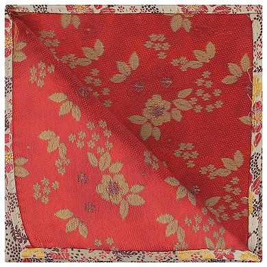 Men's Floral Pocket Squares Embroidered Colorful Flower Pattern Handkerchief