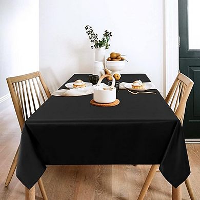 Black Polyester Tablecloth 2-Pack 60x102" Stain- & Wrinkle-Resistant
