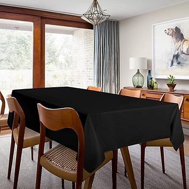 Black Polyester Tablecloth 2-Pack 60x102" Stain- & Wrinkle-Resistant
