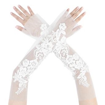 Women's Lace Gloves Arm Length Sleeves for Wedding Party 3.74x17.32x4.72"