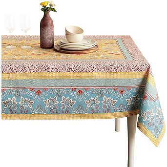 Cotton Rectangle Tablecloth Reusable Decorative Farmhouse Cover