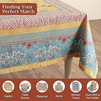 Cotton Rectangle Tablecloth Reusable Decorative Farmhouse Cover