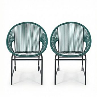 2 pc Weather-Resistant Outdoor Wicker Dining Chairs