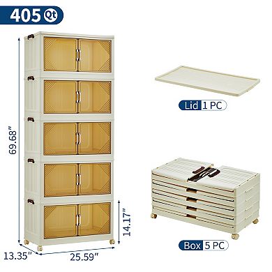 Collapsible Storage Bins with Lockable Wheels