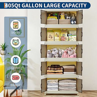 Collapsible Storage Bins with Lockable Wheels