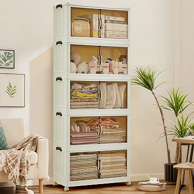Collapsible Storage Bins with Lockable Wheels