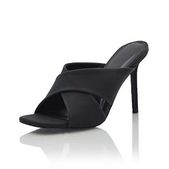 Crisscross Strap Open Toe Stiletto Heel Slide Sandal