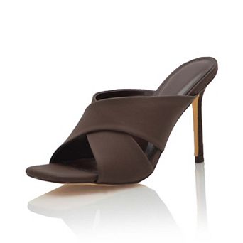 Crisscross Strap Open Toe Stiletto Heel Slide Sandal