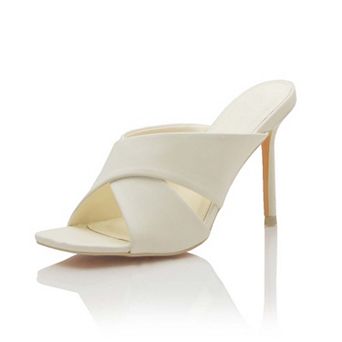Crisscross Strap Open Toe Stiletto Heel Slide Sandal