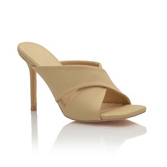Crisscross Strap Open Toe Stiletto Heel Slide Sandal