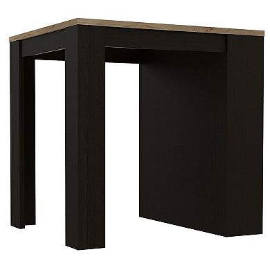 Tanna Kitchen Counter Dining Table ,Two Legs, Three Side Shelves