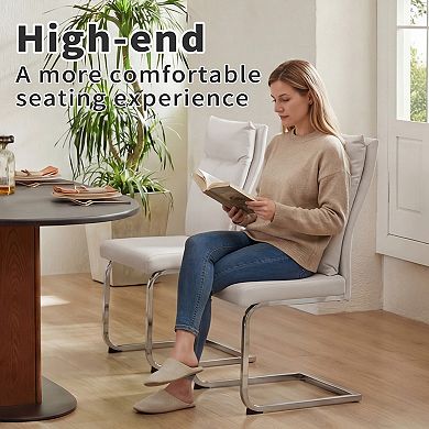 Set of 2 Faux Leather Dining Chairs