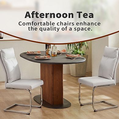 Set of 2 Faux Leather Dining Chairs