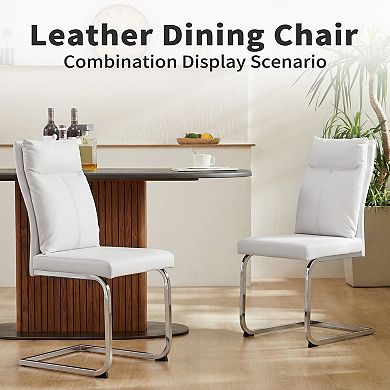Set of 2 Faux Leather Dining Chairs