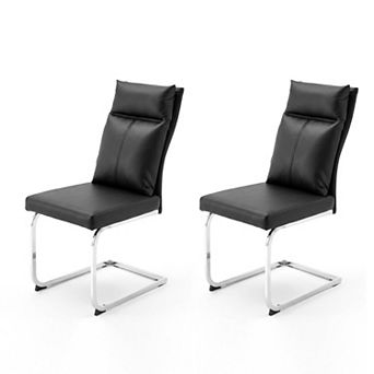 Set of 2 Faux Leather Dining Chairs