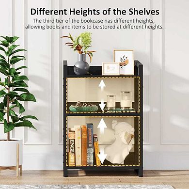 3-Tier Industrial Narrow Bookshelf
