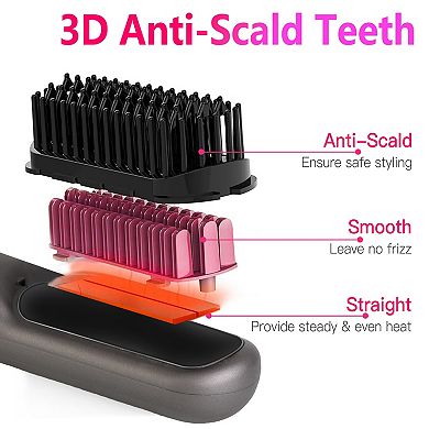 Cordless Ionic Hair Straightener Brush