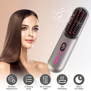 Cordless Ionic Hair Straightener Brush
