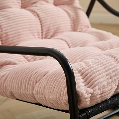 Adjustable Outdoor Rocking Chair with Soft Thick Cushion