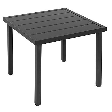 Nuu Garden 3PCS Patio Bistro Set with Stackable Chairs, Powder-Coated Frame