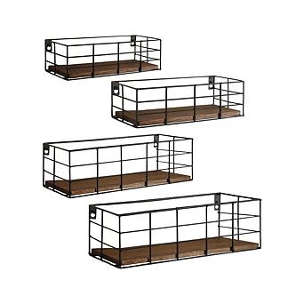 4 pc Wall-Mounted Shelves With Frame