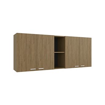 Portofino 150 Wall Cabinet, Double Door, Two External Shelves, Two Interior Shelves