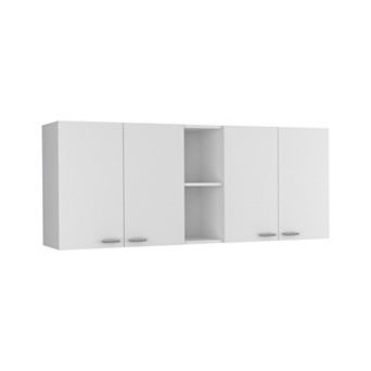 Portofino 150 Wall Cabinet, Double Door, Two External Shelves, Two Interior Shelves