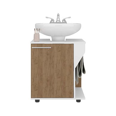 Phillips Under Sink Cabinet, Double Door Storage with Open Back for Pipes, Wide Unit.