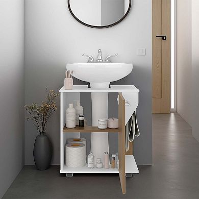 Phillips Under Sink Cabinet, Double Door Storage with Open Back for Pipes, Wide Unit.