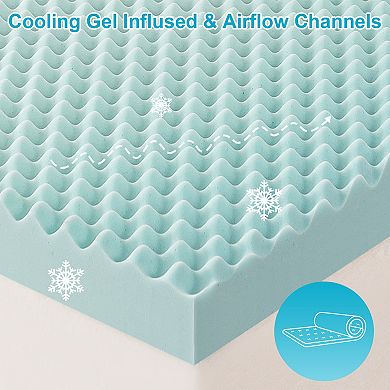 3" Egg Crate Memory Foam Mattress Topper for Pressure Relief, Mattress Pad