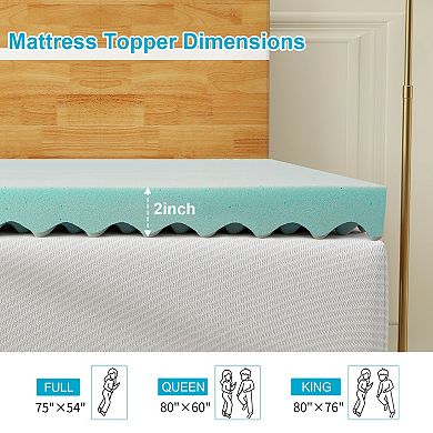 3" Egg Crate Memory Foam Mattress Topper for Pressure Relief, Mattress Pad