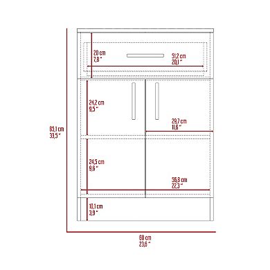 Mayorca Multistorage Pantry Cabinet, One Drawer, Two Interior Shelves