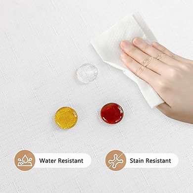 White Rectangle Tablecloth Water-Resistant Spill-Proof Cover