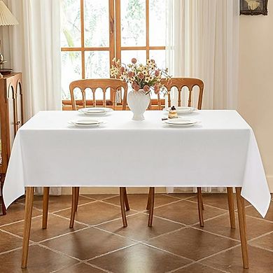 White Rectangle Tablecloth Water-Resistant Spill-Proof Cover