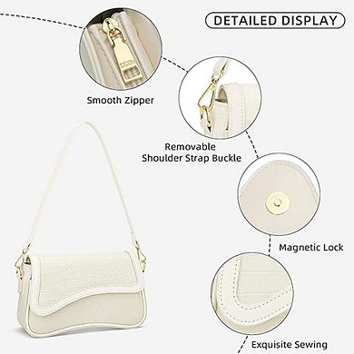 Shoulder Clutch Hobo Bag for Women, PU Leather, Underarm Style