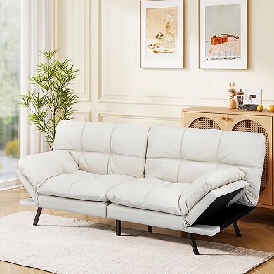 71"Convertible Sleeper Couch with Adjustable Backrest