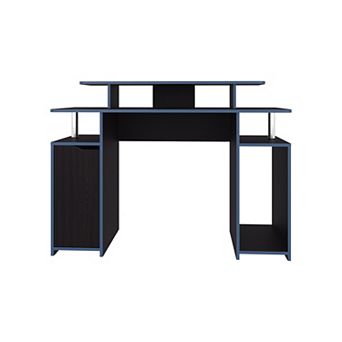 Keria 47" Wide 2 tier Gamer Desk With Three Shelves And PC Tower Stand