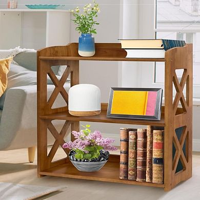 Natural Wood Open Bookshelf