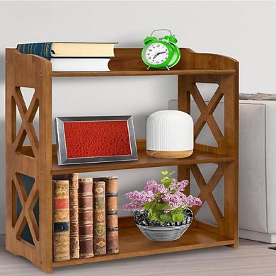 Natural Wood Open Bookshelf