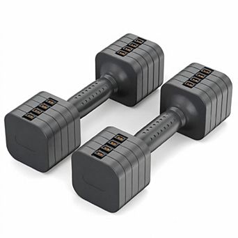 5-in-1 Adjustable Dumbbell Set, 1pair 6LBS Hand Weights for Women, 1s-Adjust Dual-Stable Dumbbell