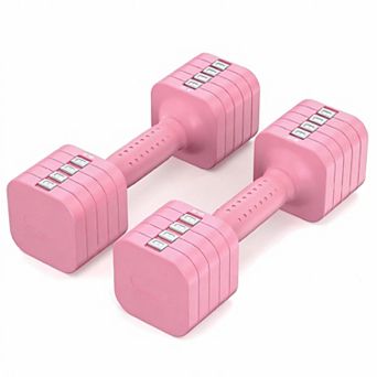5-in-1 Adjustable Dumbbell Set, 1pair 6LBS Hand Weights for Women, 1s-Adjust Dual-Stable Dumbbell
