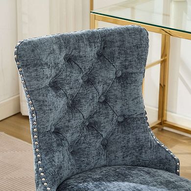 Adjustable Swivel Chenille Tufted Office Chair